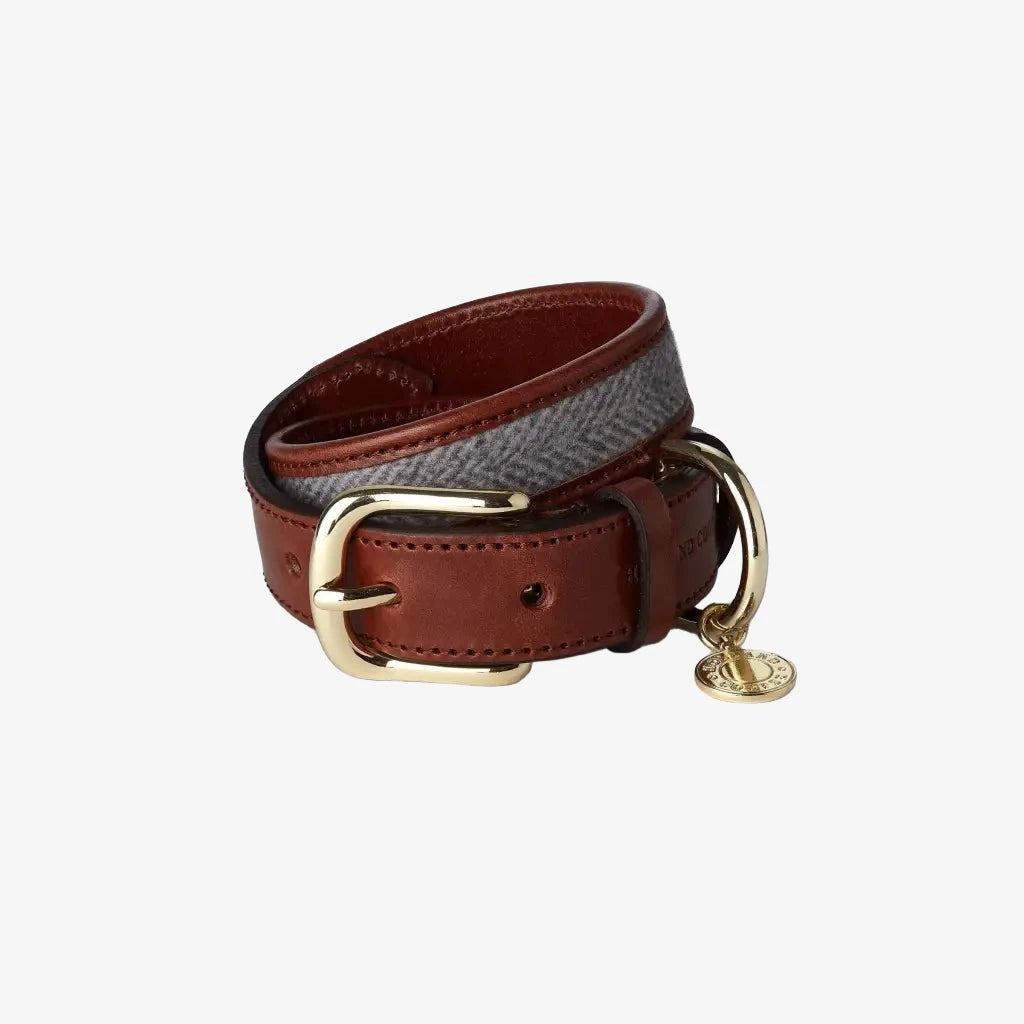 Classic Dog Collar - Chestnut & Tweed Dog Accessories