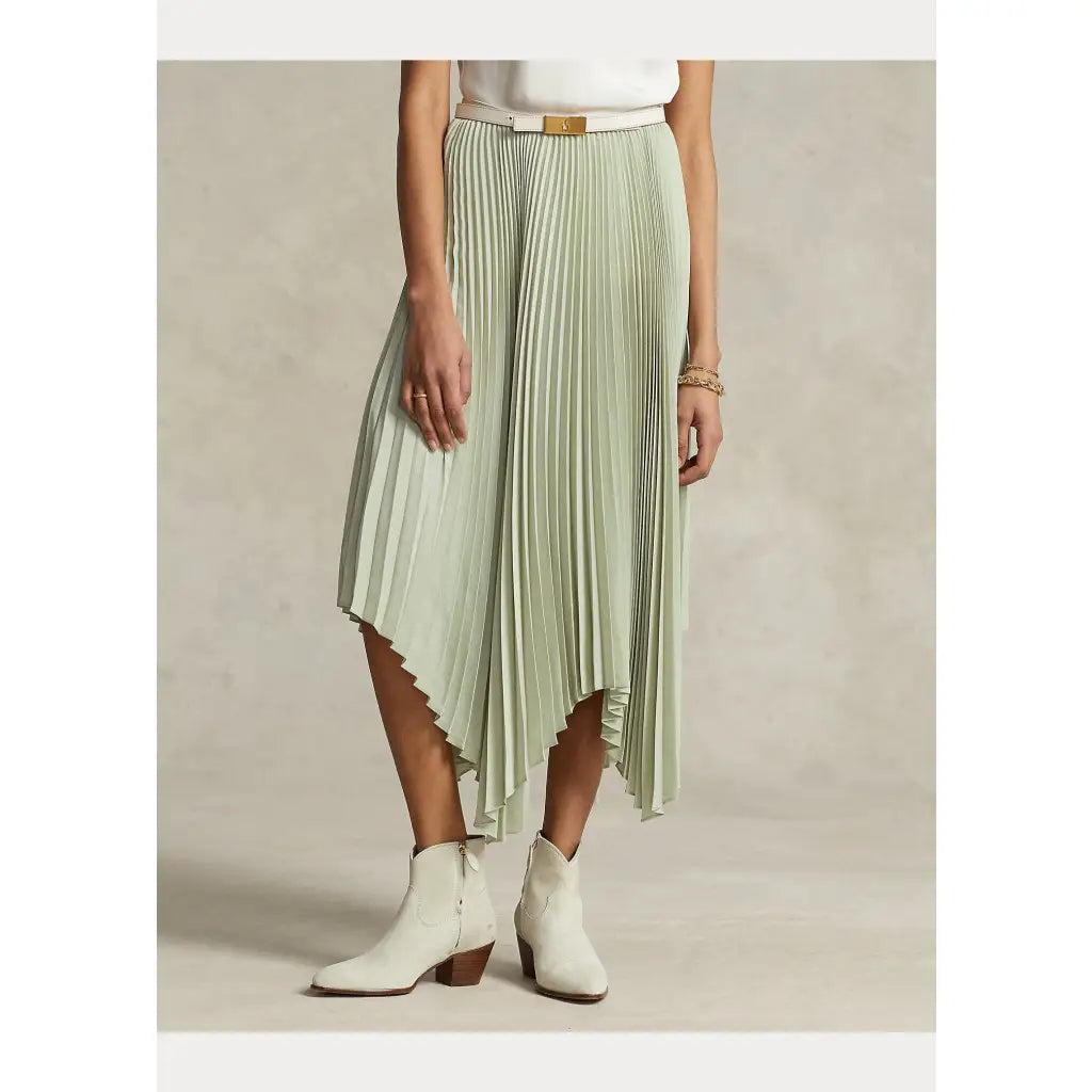 Jaden A-line Midi Skirt - Light Olive Skirts RALPH LAUREN