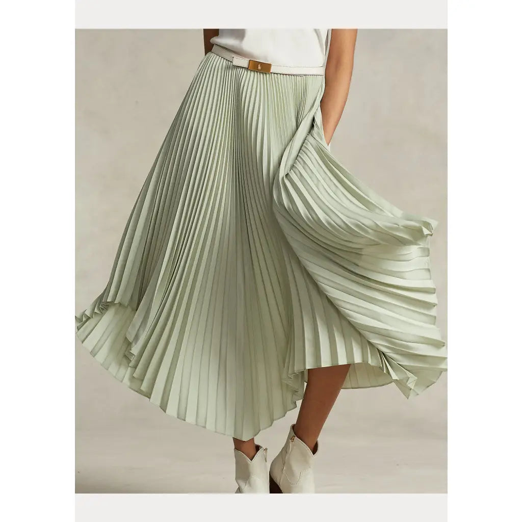 Jaden A-line Midi Skirt - Light Olive Skirts RALPH LAUREN