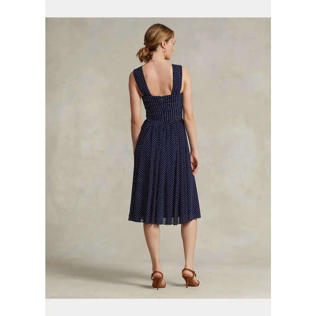 Kim Cocktail Dress - Navy Polka Dot Dresses RALPH LAUREN