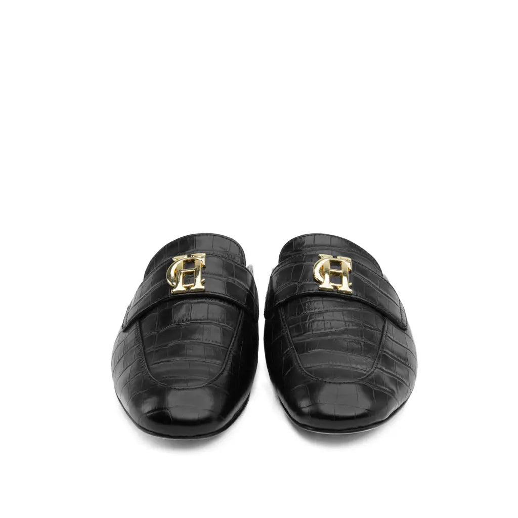 Kingston Loafer - Black Croc Shoes & Heels HOLLAND COOPER