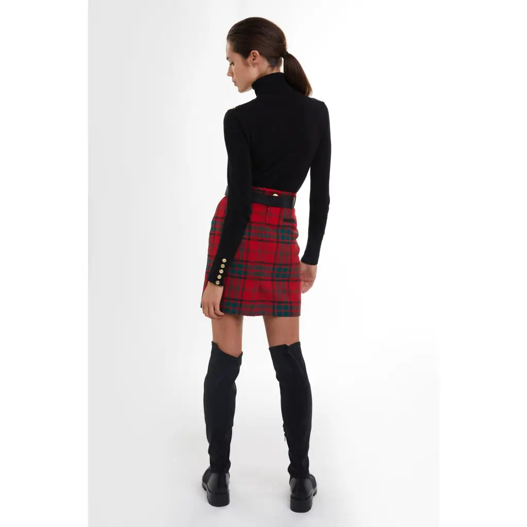 Knightsbridge Skirt - Red Tartan Skirts HOLLAND COOPER