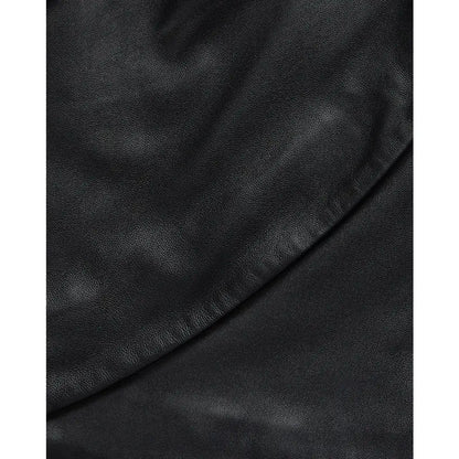 Leather Skirt With Gather Detail - Black Skirts & Shorts