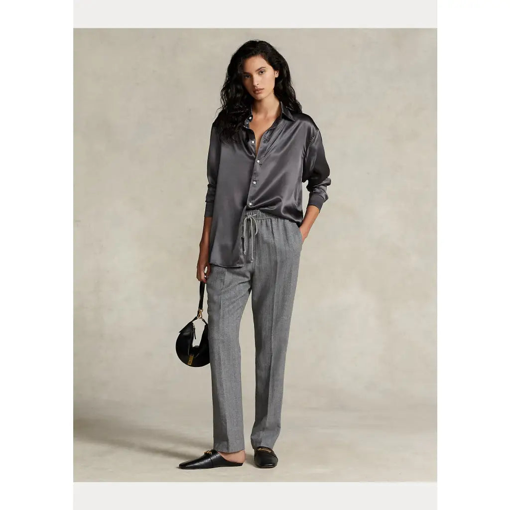 Leigh Silk Blouse - Charcoal Shirts & Blouses RALPH LAUREN