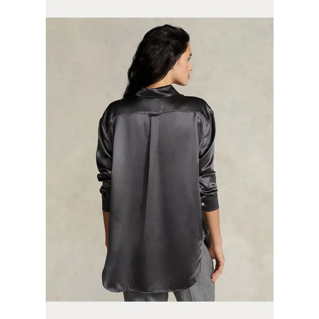 Leigh Silk Blouse - Charcoal Shirts & Blouses RALPH LAUREN