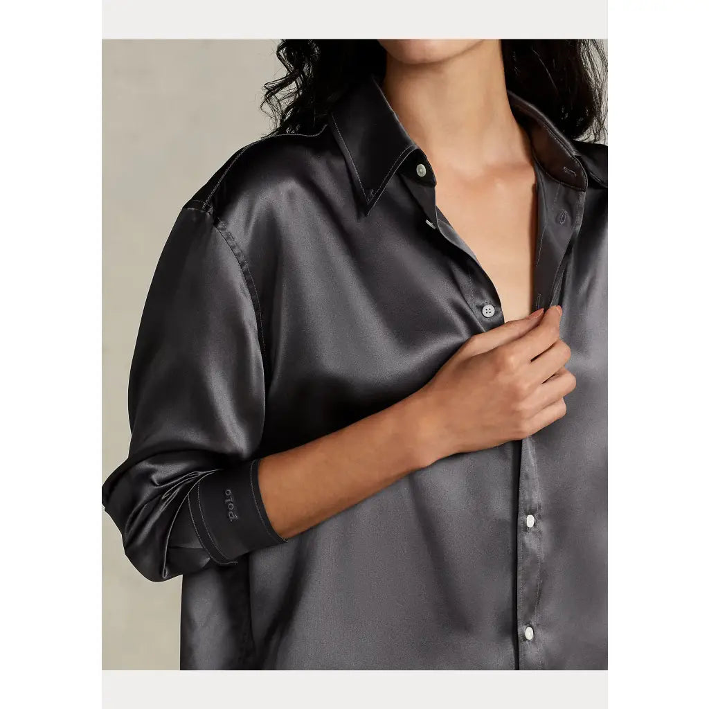 Leigh Silk Blouse - Charcoal Shirts & Blouses RALPH LAUREN