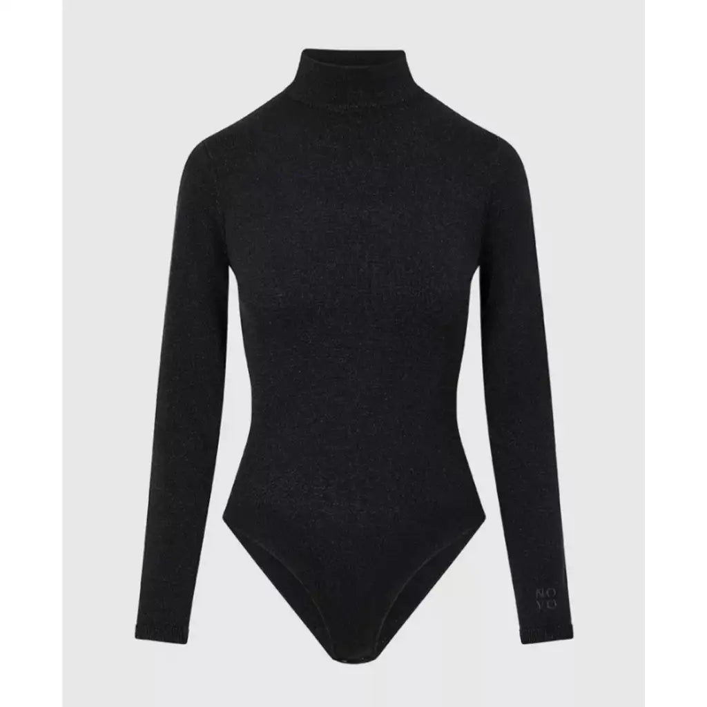 Metallic Knit Bodysuit - Black Bodysuits NOVO LONDON