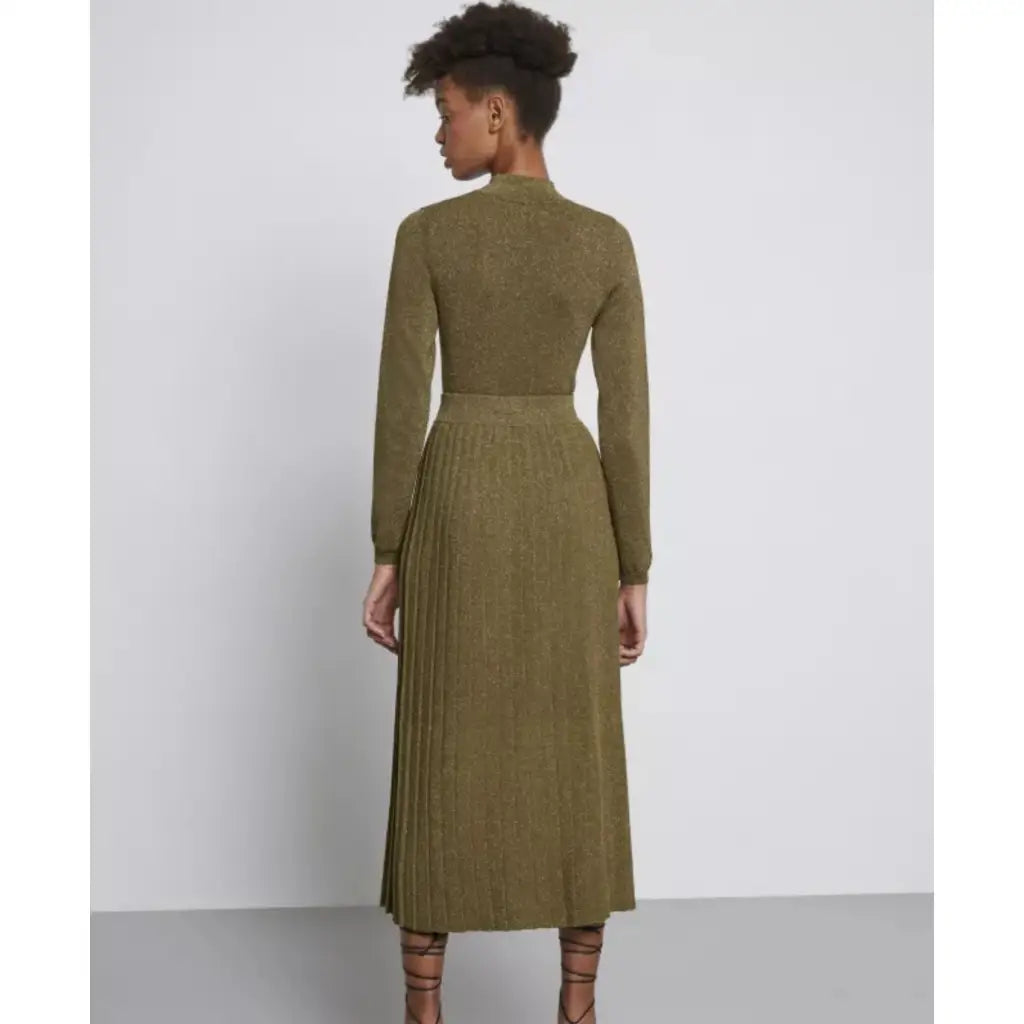 Metallic Knit Bodysuit - Khaki Bodysuits NOVO LONDON
