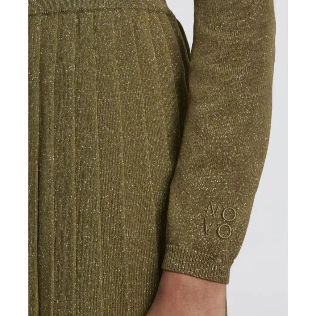 Metallic Knit Bodysuit - Khaki Bodysuits NOVO LONDON