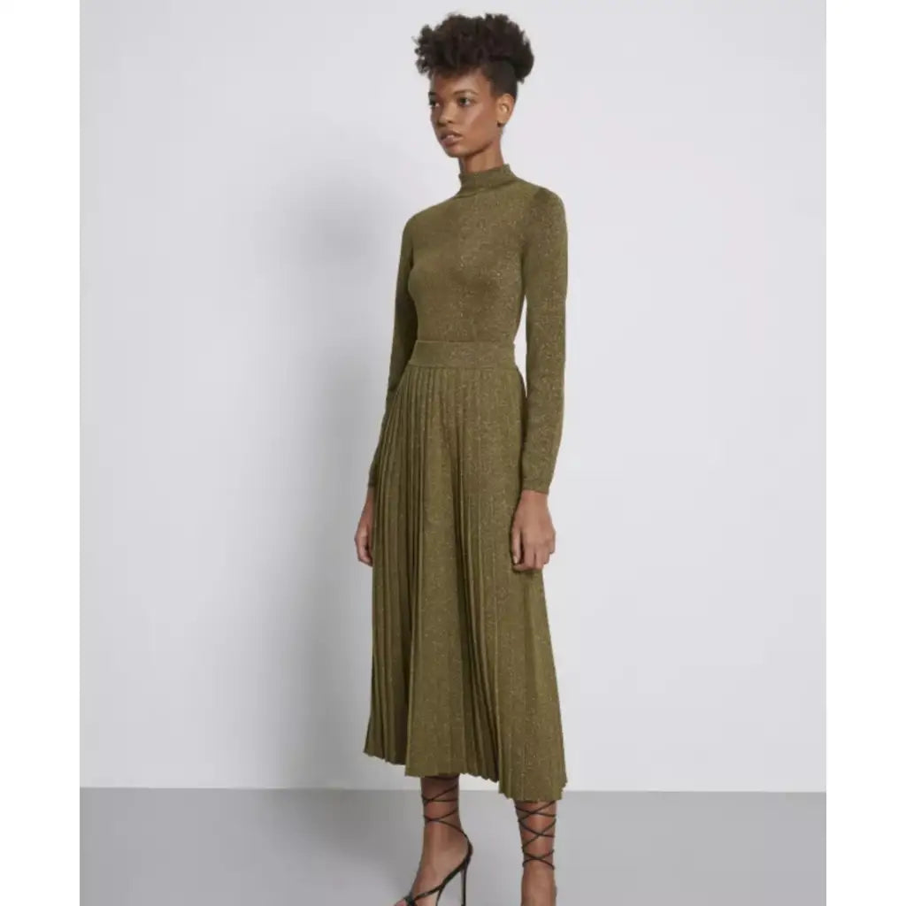 Metallic Knit Bodysuit - Khaki Bodysuits NOVO LONDON
