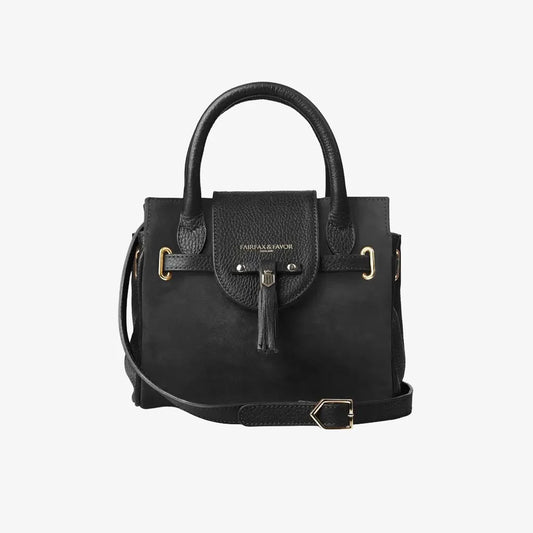 Mini Windsor Bag - Black Suede Bags & Purses FAIRFAX & FAVOR