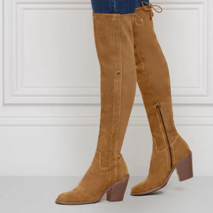 Over Knee Brompton - Tan Suede Tall Boots FAIRFAX & FAVOR