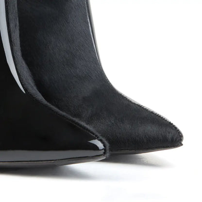 Paulina - Black Haircalf Leather Short Boots ROSAMUND MUIR
