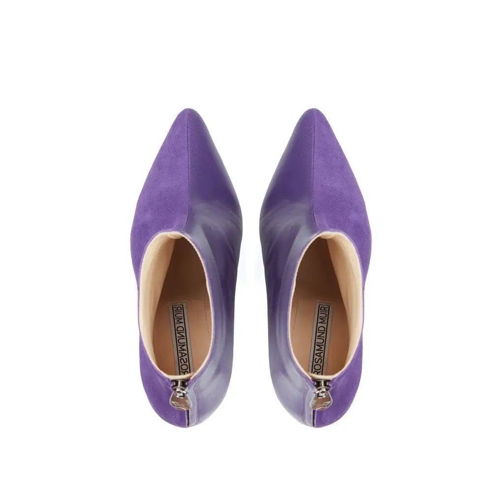 Paulina - Grape Purple Suede Leather Short Boots ROSAMUND