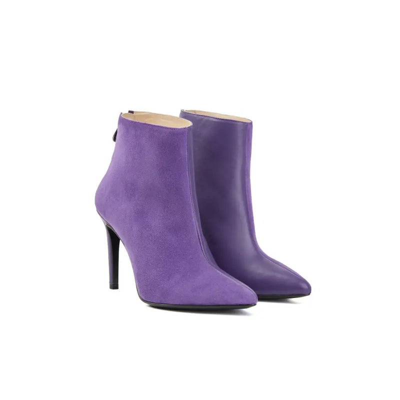 Paulina - Grape Purple Suede Leather Short Boots ROSAMUND