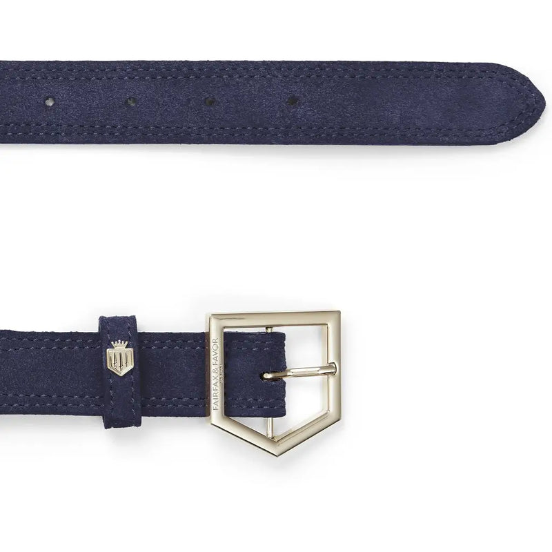 Regina Belt - Navy Suede Belts FAIRFAX & FAVOR