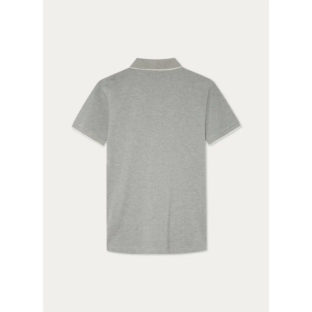 Short Sleeve Cotton Polo Shirt - Light Grey Marl Short