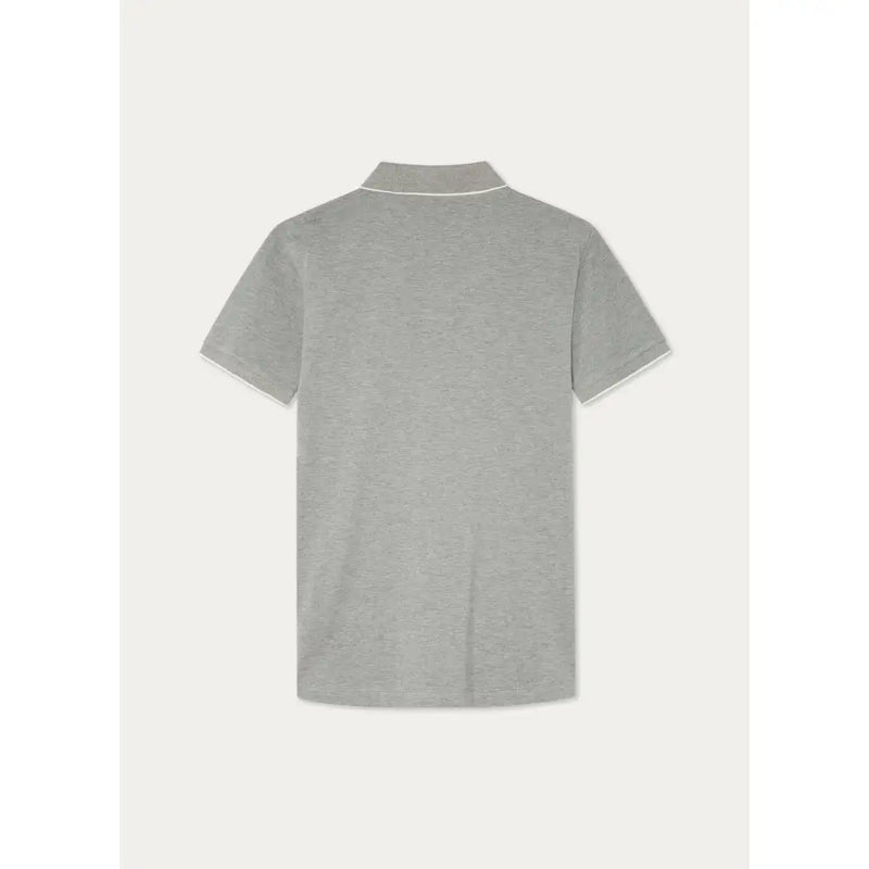 Short Sleeve Cotton Polo Shirt - Light Grey Marl Short