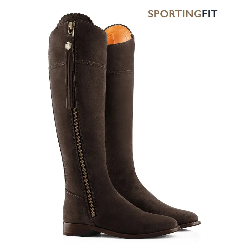Sporting Fit Regina - Chocolate Suede Tall Boots FAIRFAX &