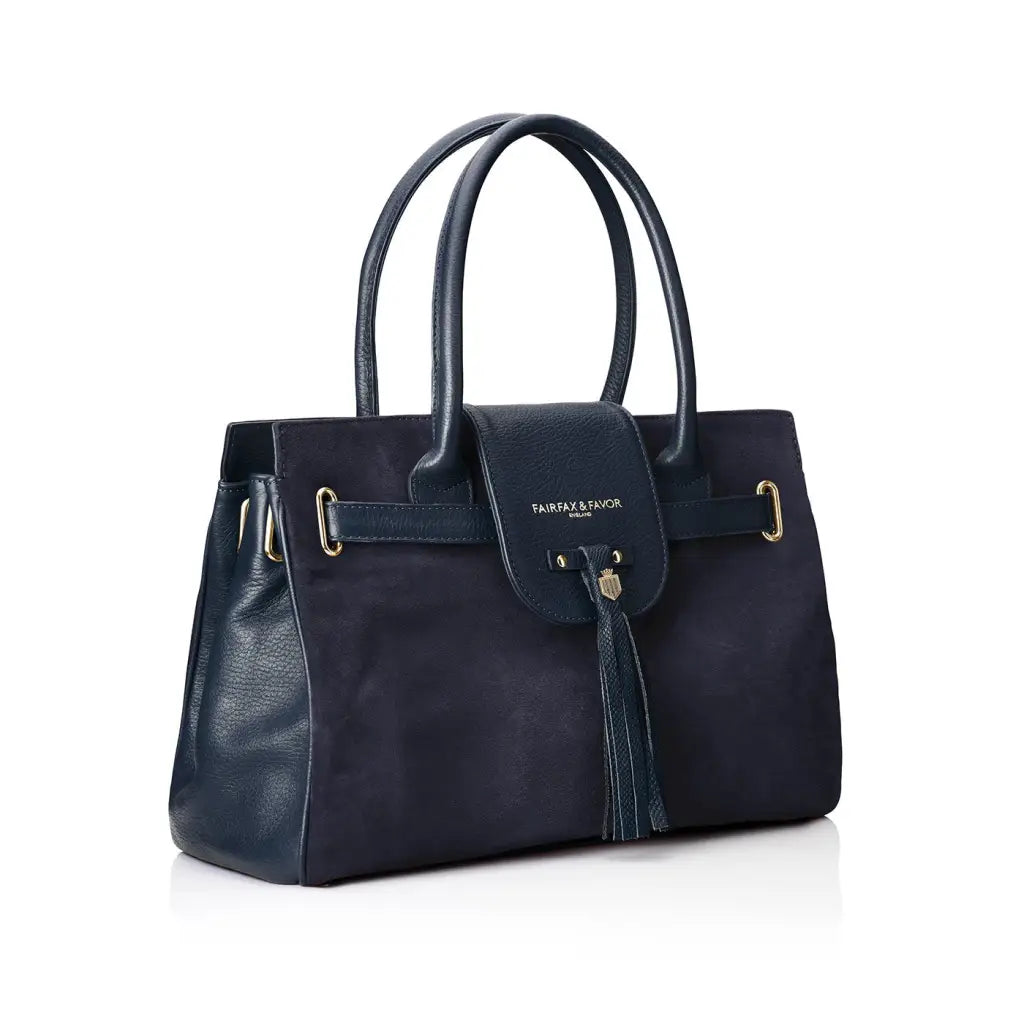 Windsor Handbag - Navy Suede - Navy - Bags & Purses